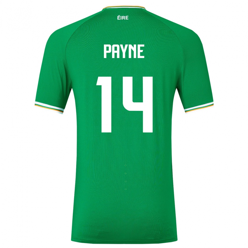 Niño Camiseta Irlanda Heather Payne #14 Verde 1ª Equipación 24-26 La Camisa Chile