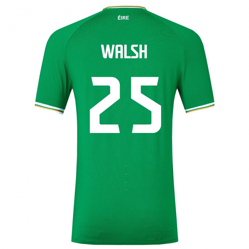 Niño Camiseta Irlanda Megan Walsh #25 Verde 1ª Equipación 24-26 La Camisa Chile