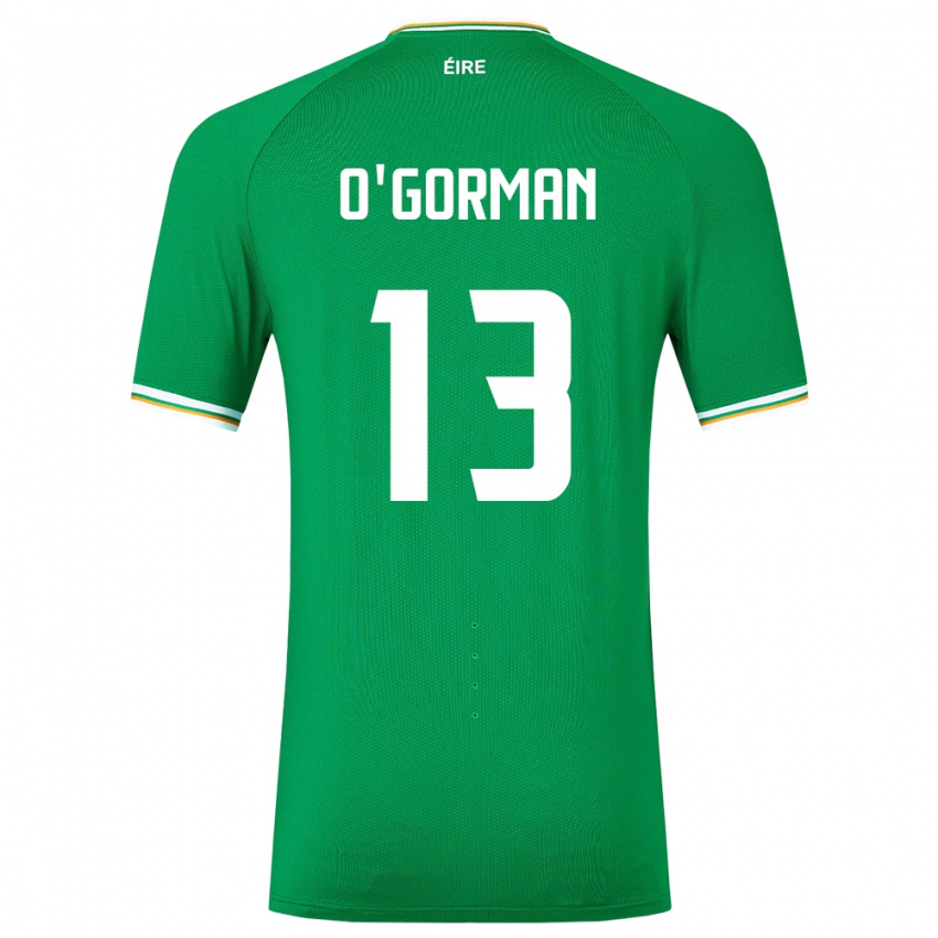 Niño Camiseta Irlanda Áine O'gorman #13 Verde 1ª Equipación 24-26 La Camisa Chile