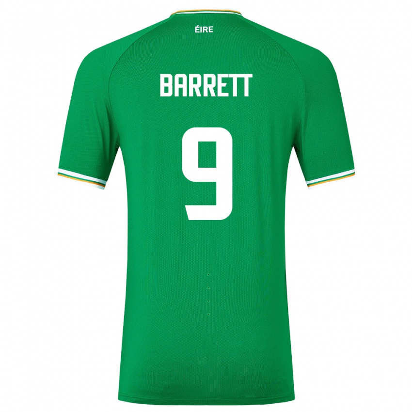 Niño Camiseta Irlanda Amber Barrett #9 Verde 1ª Equipación 24-26 La Camisa Chile