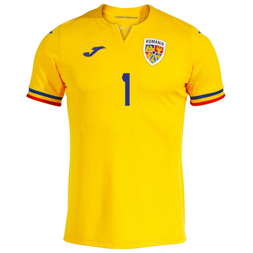 Niño Camiseta Rumania Florin Niță #1 Amarillo 1ª Equipación 24-26 La Camisa Chile