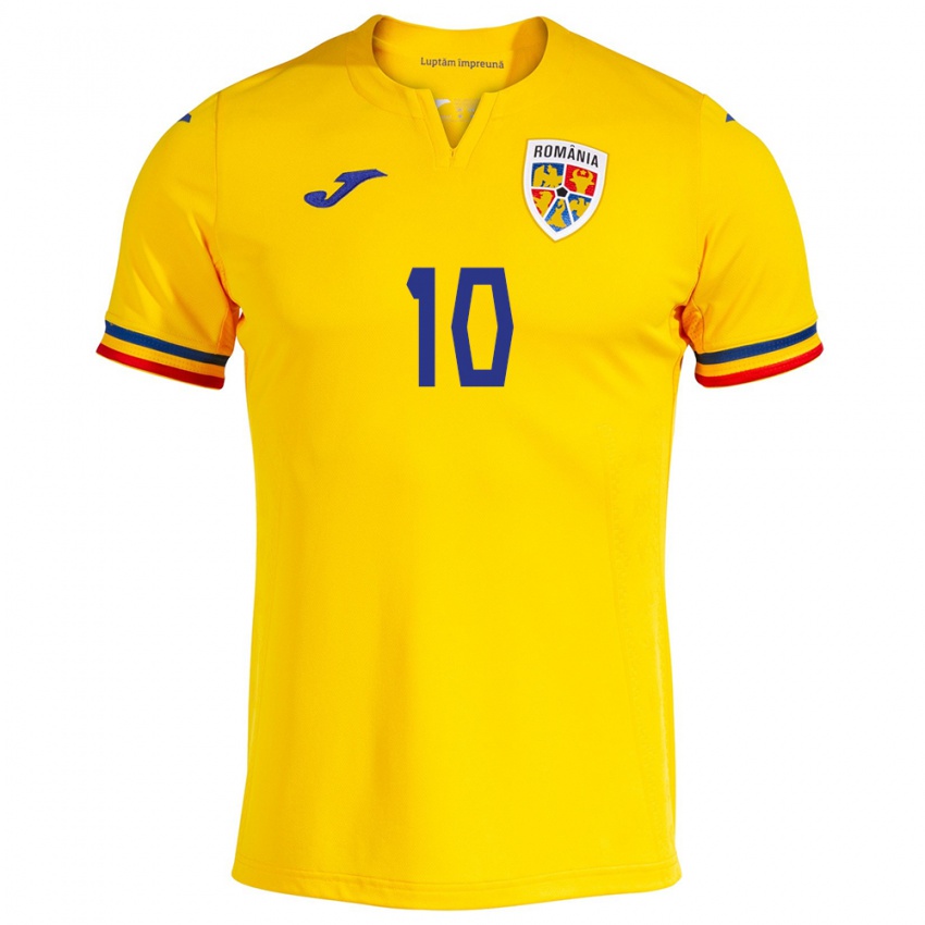 Niño Camiseta Rumania Octavian Popescu #10 Amarillo 1ª Equipación 24-26 La Camisa Chile