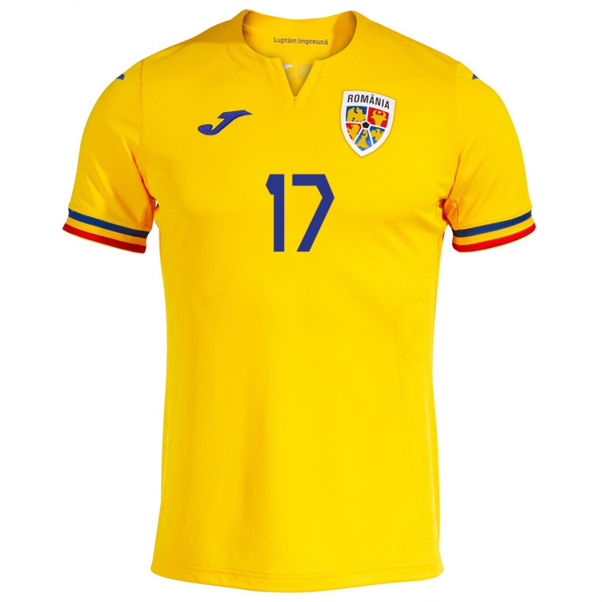 Niño Camiseta Rumania Alin Raicu #17 Amarillo 1ª Equipación 24-26 La Camisa Chile