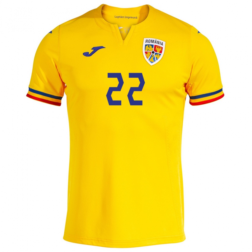 Niño Camiseta Rumania Mirela Pop-Ganea #22 Amarillo 1ª Equipación 24-26 La Camisa Chile