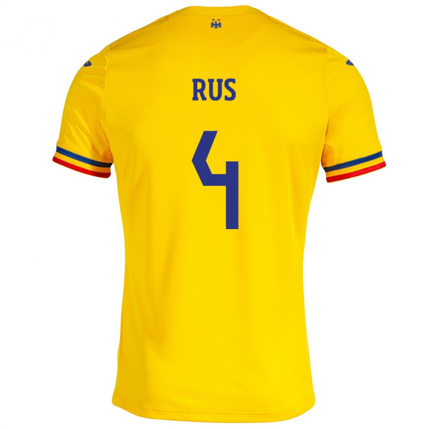 Niño Camiseta Rumania Adrian Rus #4 Amarillo 1ª Equipación 24-26 La Camisa Chile