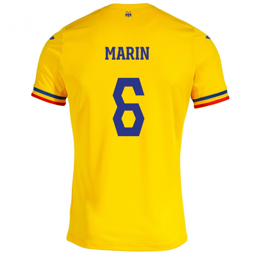 Niño Camiseta Rumania Marius Marin #6 Amarillo 1ª Equipación 24-26 La Camisa Chile