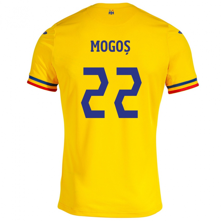 Niño Camiseta Rumania Vasile Mogoș #22 Amarillo 1ª Equipación 24-26 La Camisa Chile