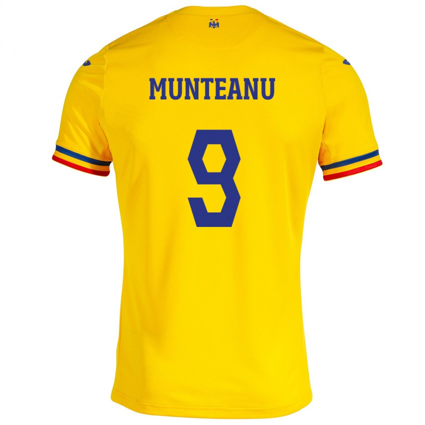 Niño Camiseta Rumania Louis Munteanu #9 Amarillo 1ª Equipación 24-26 La Camisa Chile