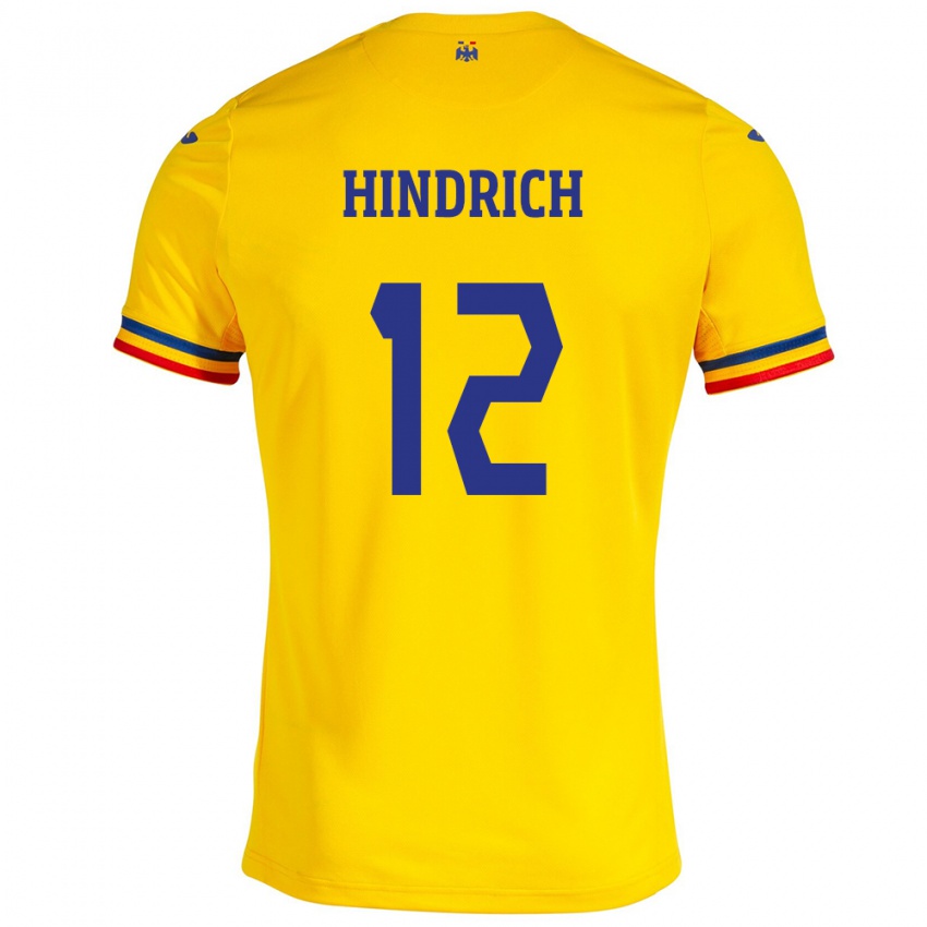 Niño Camiseta Rumania Otto Hindrich #12 Amarillo 1ª Equipación 24-26 La Camisa Chile