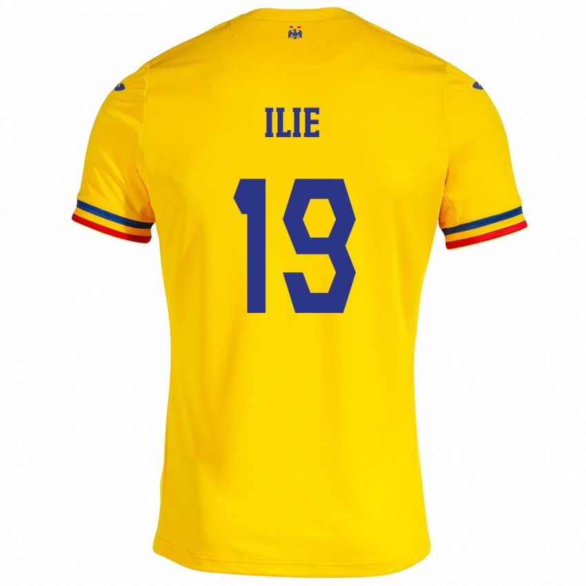 Niño Camiseta Rumania Rareș Ilie #19 Amarillo 1ª Equipación 24-26 La Camisa Chile