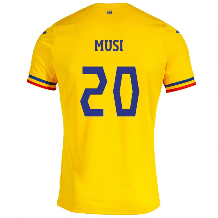 Niño Camiseta Rumania Alexandru Musi #20 Amarillo 1ª Equipación 24-26 La Camisa Chile