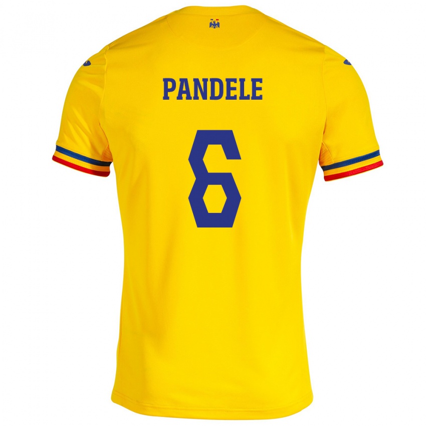 Niño Camiseta Rumania Andrei Pandele #6 Amarillo 1ª Equipación 24-26 La Camisa Chile