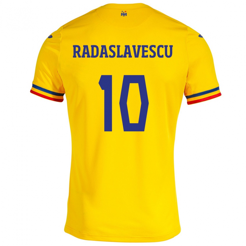 Niño Camiseta Rumania Eduard Radaslavescu #10 Amarillo 1ª Equipación 24-26 La Camisa Chile