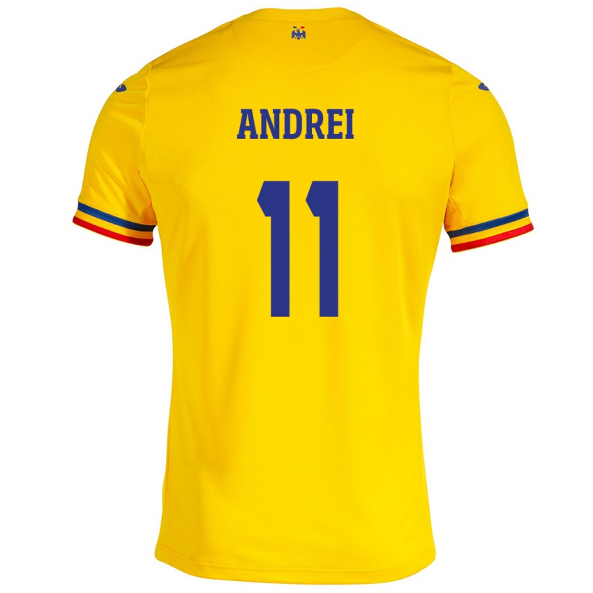 Niño Camiseta Rumania Doru Andrei #11 Amarillo 1ª Equipación 24-26 La Camisa Chile