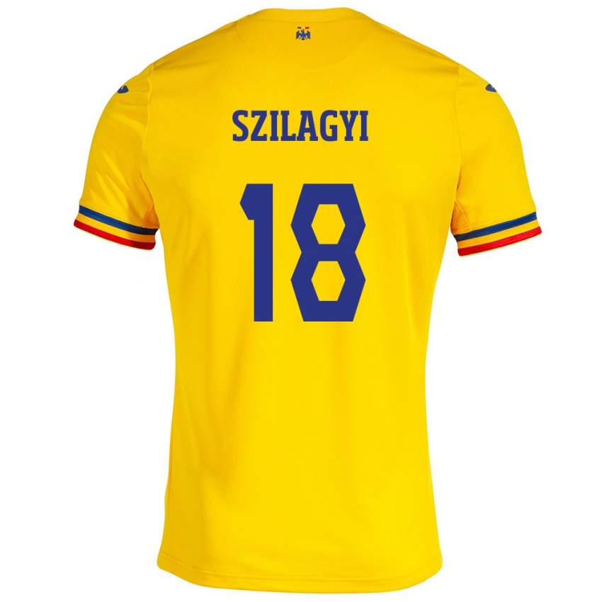 Niño Camiseta Rumania Szabolcs Szilágyi #18 Amarillo 1ª Equipación 24-26 La Camisa Chile