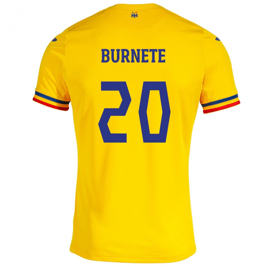 Niño Camiseta Rumania Rareș Burnete #20 Amarillo 1ª Equipación 24-26 La Camisa Chile