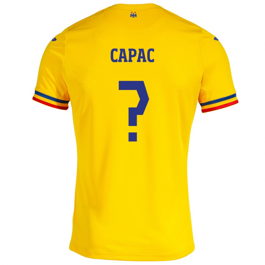 Niño Camiseta Rumania Alexandru Capac #0 Amarillo 1ª Equipación 24-26 La Camisa Chile