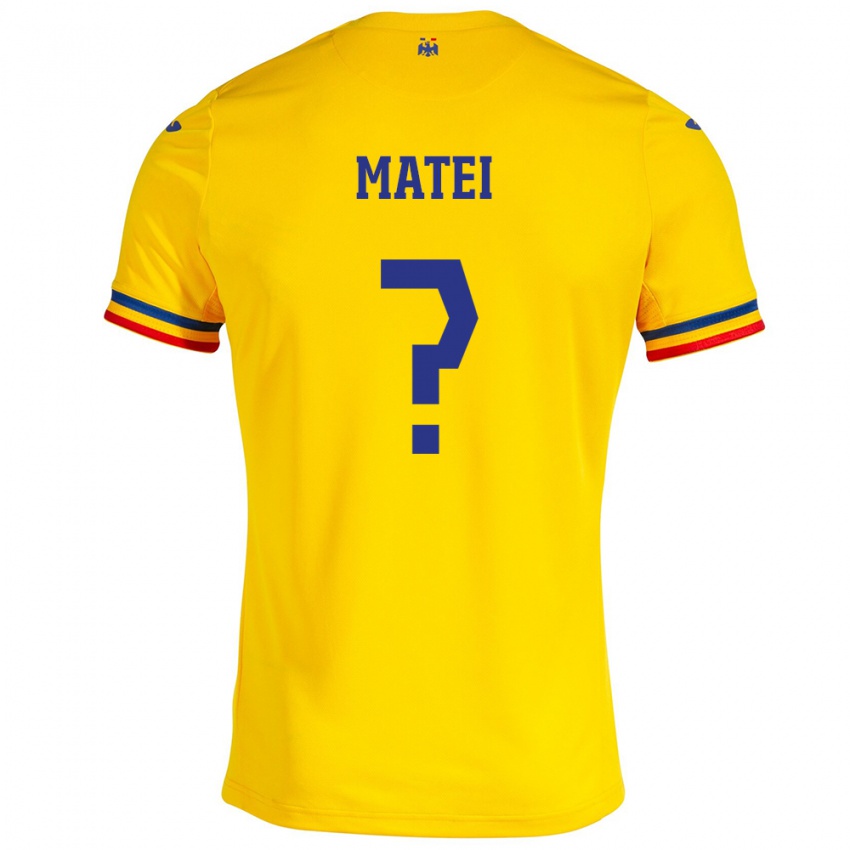 Niño Camiseta Rumania David Matei #0 Amarillo 1ª Equipación 24-26 La Camisa Chile