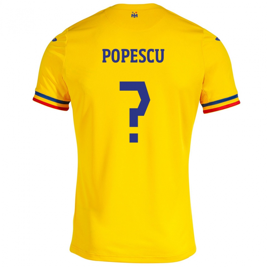 Niño Camiseta Rumania Marco Popescu #0 Amarillo 1ª Equipación 24-26 La Camisa Chile