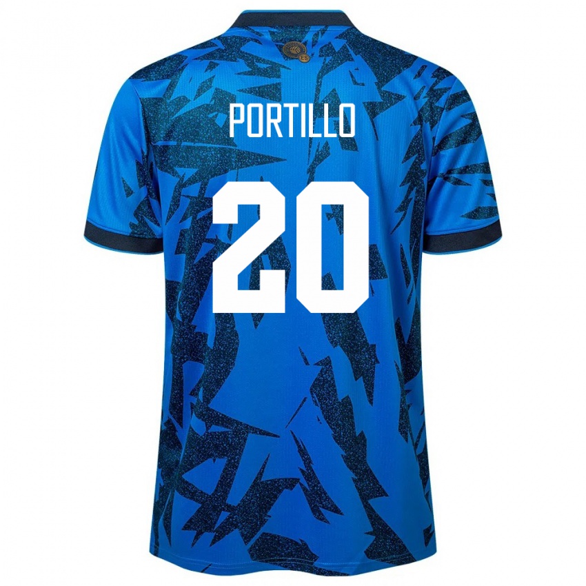 Niño Camiseta El Salvador Isaac Portillo #20 Azul 1ª Equipación 24-26 La Camisa Chile