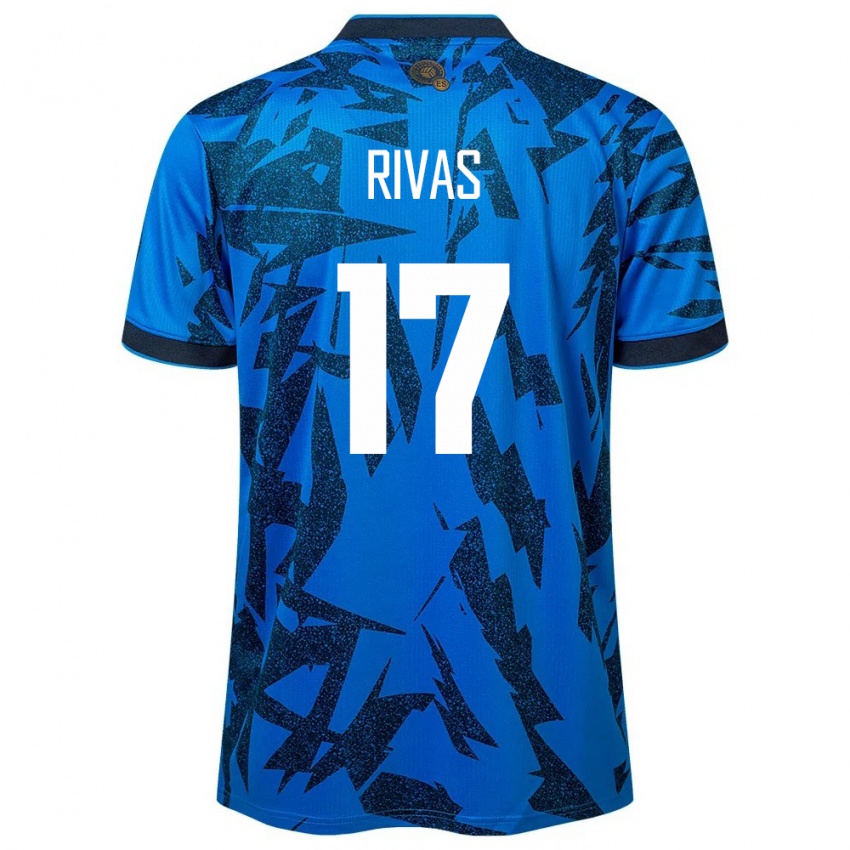 Niño Camiseta El Salvador Eduardo Rivas #17 Azul 1ª Equipación 24-26 La Camisa Chile