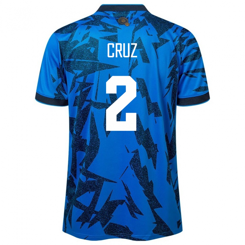 Niño Camiseta El Salvador Melvin Cruz #2 Azul 1ª Equipación 24-26 La Camisa Chile