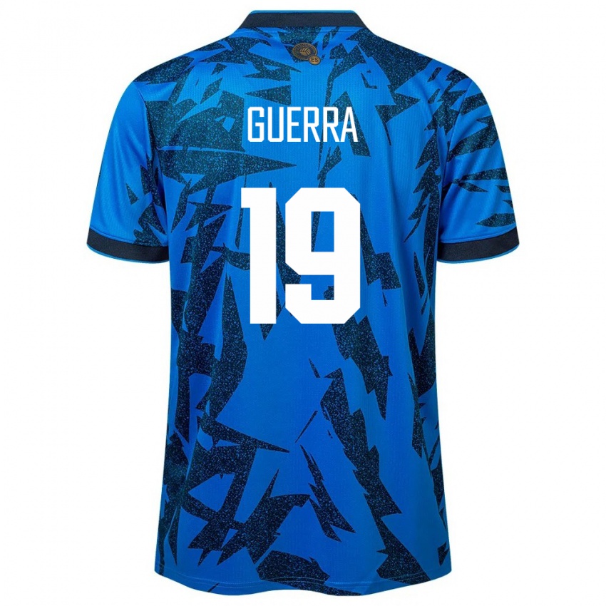 Niño Camiseta El Salvador Steven Guerra #19 Azul 1ª Equipación 24-26 La Camisa Chile