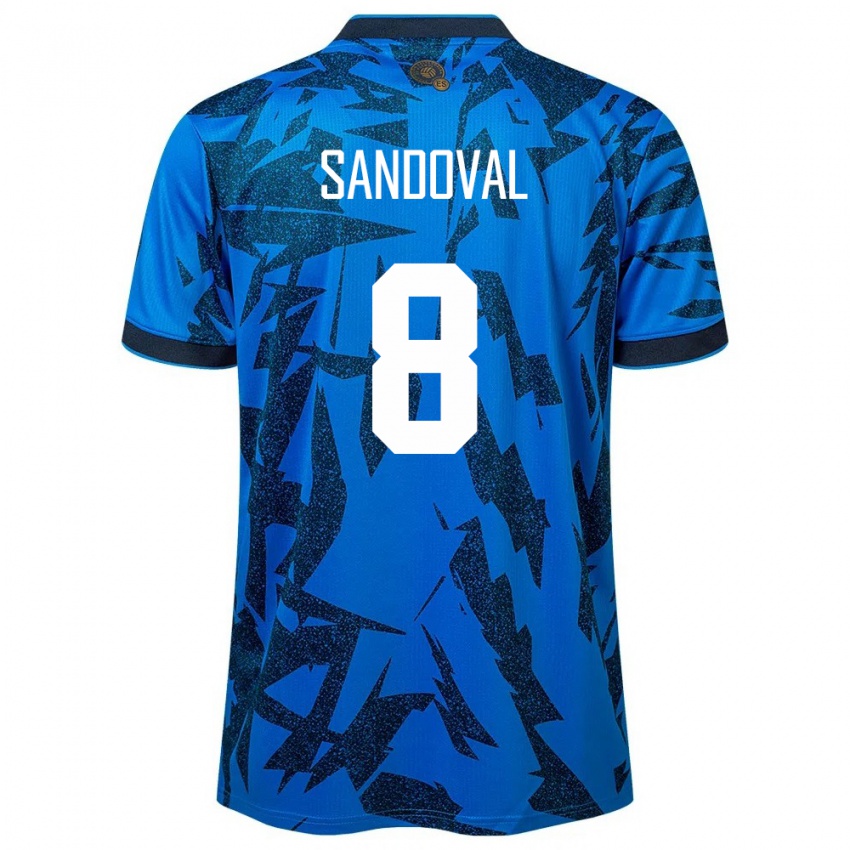 Niño Camiseta El Salvador Emerson Sandoval #8 Azul 1ª Equipación 24-26 La Camisa Chile