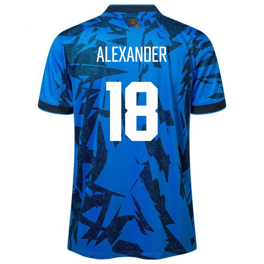 Niño Camiseta El Salvador Alexander Aguilar #18 Azul 1ª Equipación 24-26 La Camisa Chile