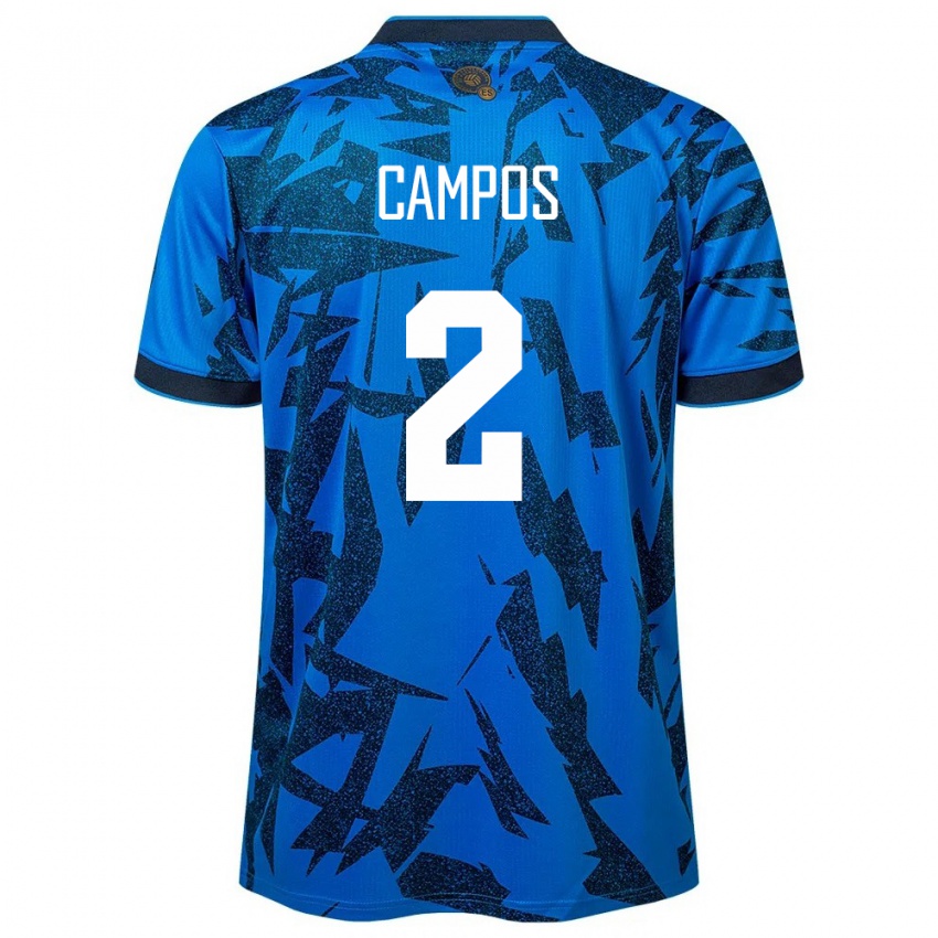 Niño Camiseta El Salvador Adonis Campos #2 Azul 1ª Equipación 24-26 La Camisa Chile