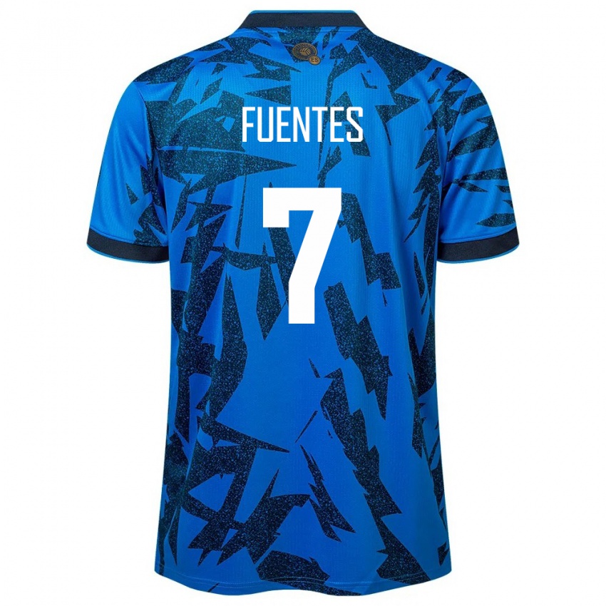 Niño Camiseta El Salvador Danielle Fuentes #7 Azul 1ª Equipación 24-26 La Camisa Chile
