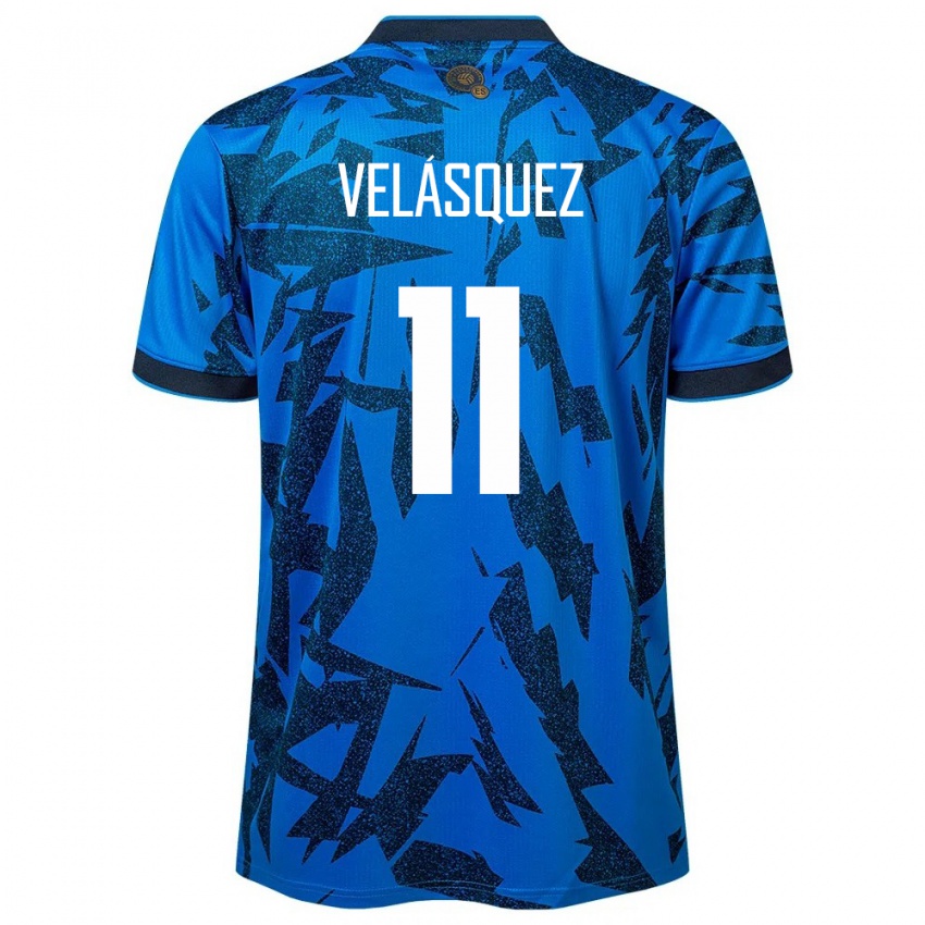 Niño Camiseta El Salvador Jackeline Velásquez #11 Azul 1ª Equipación 24-26 La Camisa Chile