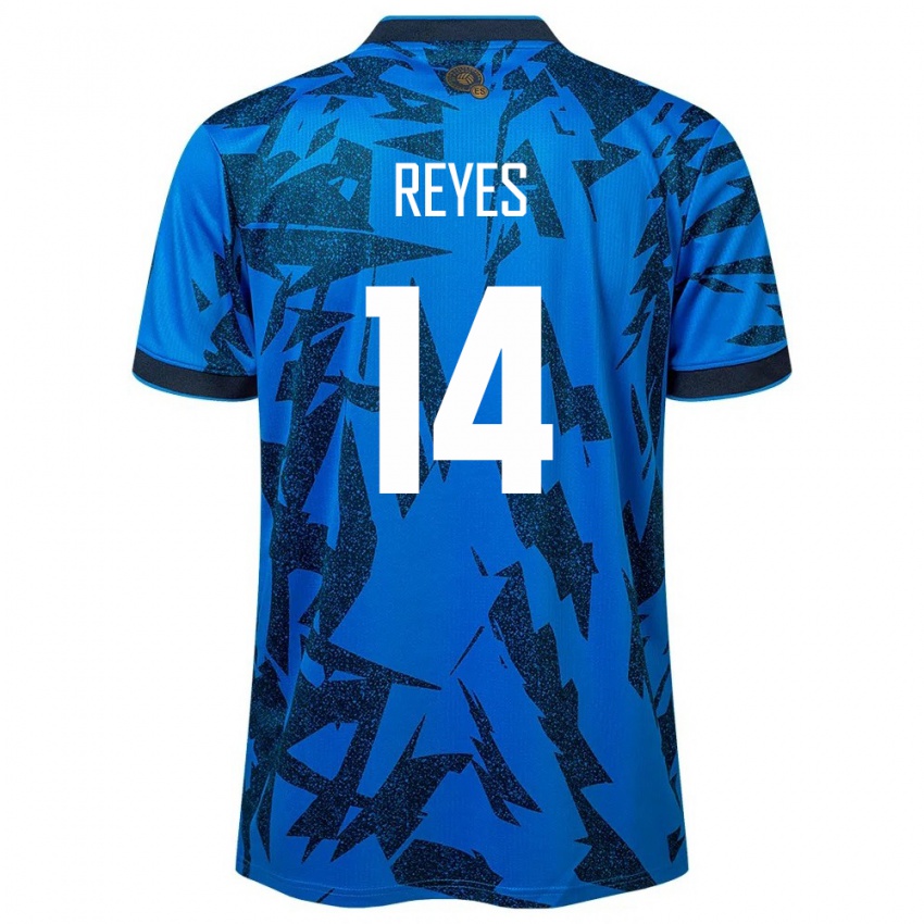 Niño Camiseta El Salvador Karen Reyes #14 Azul 1ª Equipación 24-26 La Camisa Chile