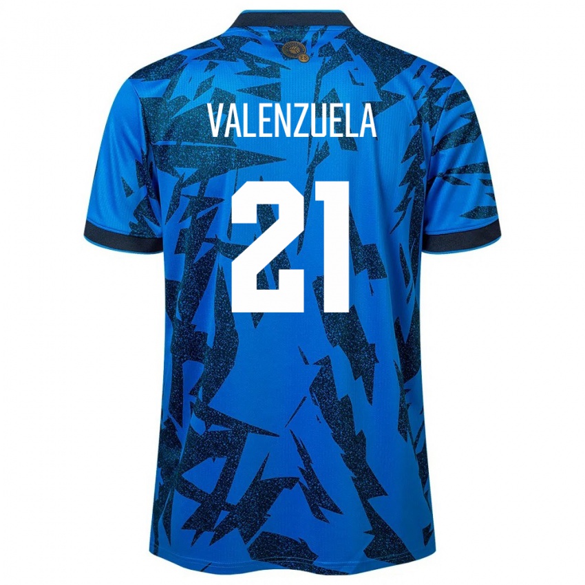 Niño Camiseta El Salvador Ana Valenzuela #21 Azul 1ª Equipación 24-26 La Camisa Chile