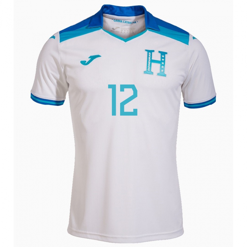 Niño Camiseta Honduras Yeison Mejía #12 Blanco 1ª Equipación 24-26 La Camisa Chile