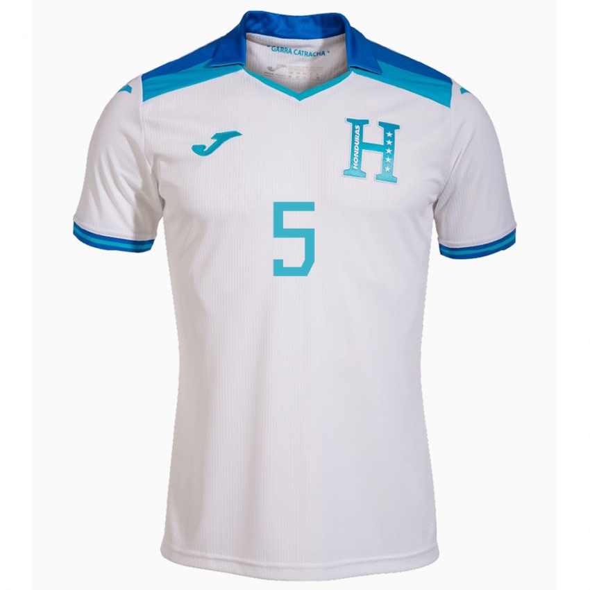 Niño Camiseta Honduras Luis Vega #5 Blanco 1ª Equipación 24-26 La Camisa Chile