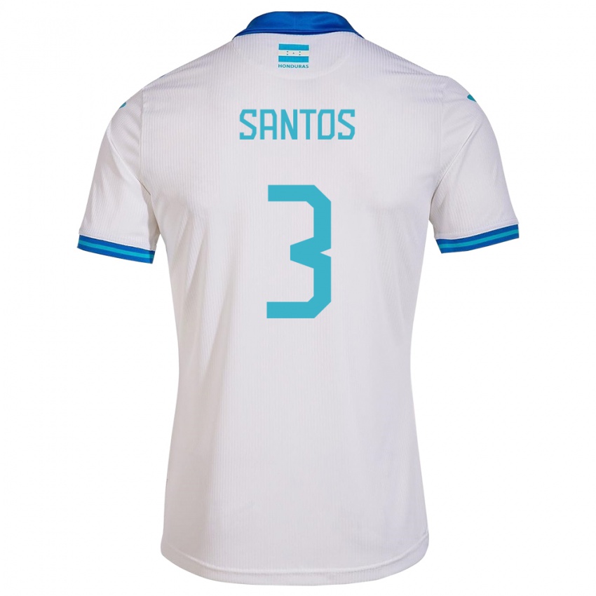 Niño Camiseta Honduras Marcelo Santos #3 Blanco 1ª Equipación 24-26 La Camisa Chile