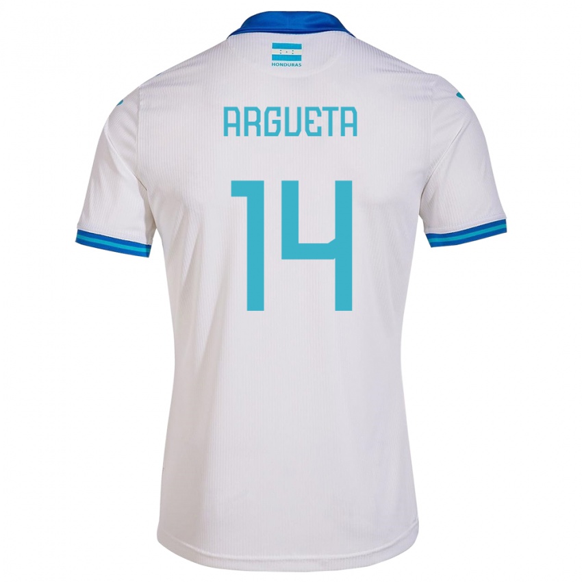 Niño Camiseta Honduras Carlos Argueta #14 Blanco 1ª Equipación 24-26 La Camisa Chile