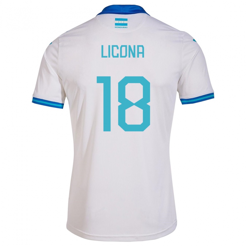 Niño Camiseta Honduras Marlon Licona #18 Blanco 1ª Equipación 24-26 La Camisa Chile