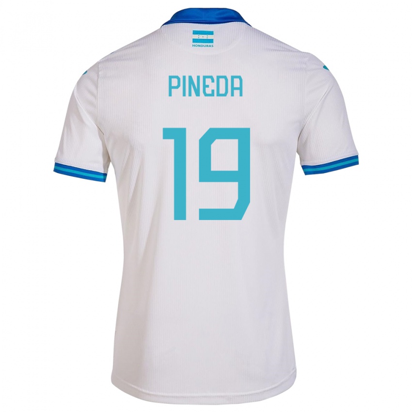 Niño Camiseta Honduras Carlos Pineda #19 Blanco 1ª Equipación 24-26 La Camisa Chile