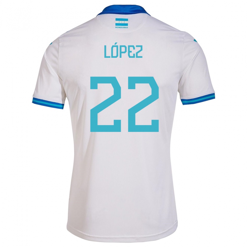 Niño Camiseta Honduras Luis López #22 Blanco 1ª Equipación 24-26 La Camisa Chile