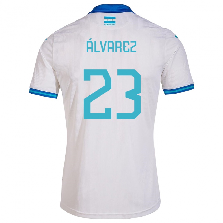 Niño Camiseta Honduras Jorge Álvarez #23 Blanco 1ª Equipación 24-26 La Camisa Chile