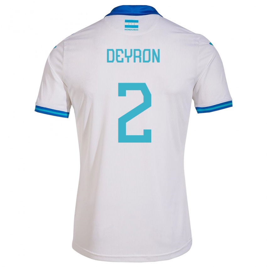 Niño Camiseta Honduras Deyron Martínez #2 Blanco 1ª Equipación 24-26 La Camisa Chile