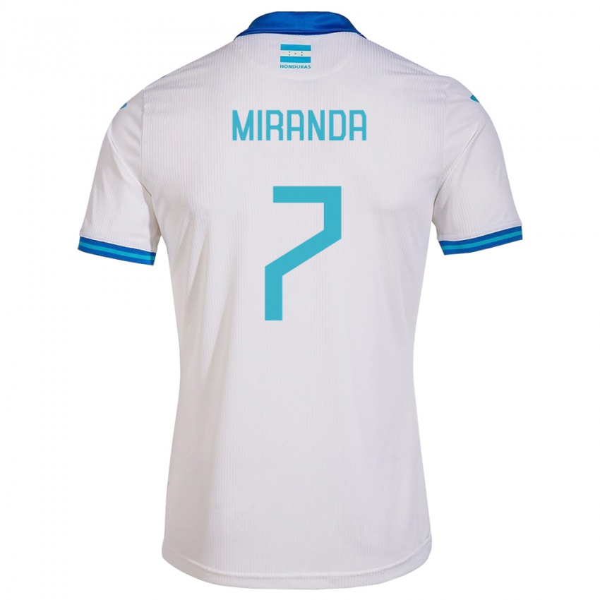 Niño Camiseta Honduras Jeffry Miranda #7 Blanco 1ª Equipación 24-26 La Camisa Chile