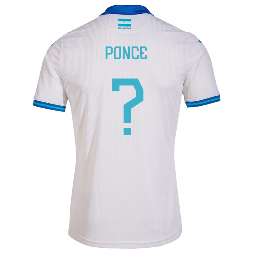 Niño Camiseta Honduras Justin Ponce #0 Blanco 1ª Equipación 24-26 La Camisa Chile