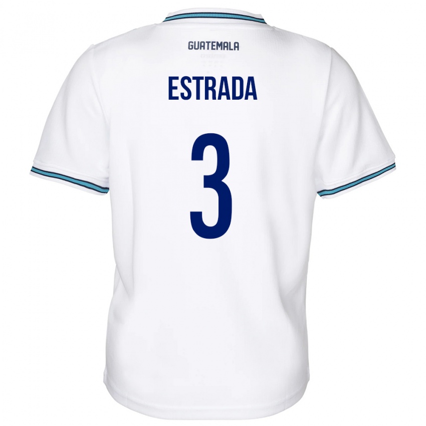 Niño Camiseta Guatemala Carlos Estrada #3 Blanco 1ª Equipación 24-26 La Camisa Chile