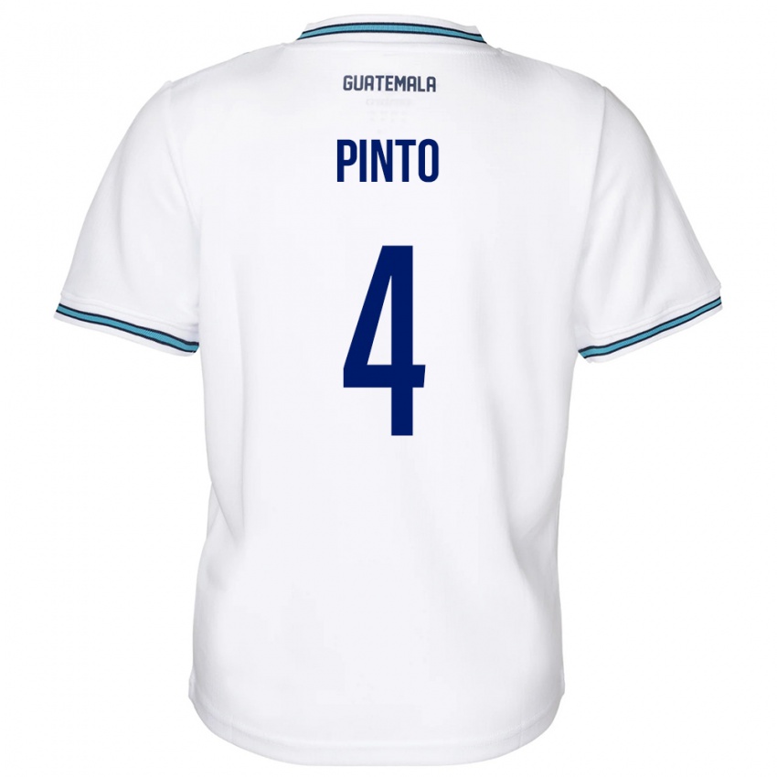 Niño Camiseta Guatemala José Carlos Pinto #4 Blanco 1ª Equipación 24-26 La Camisa Chile