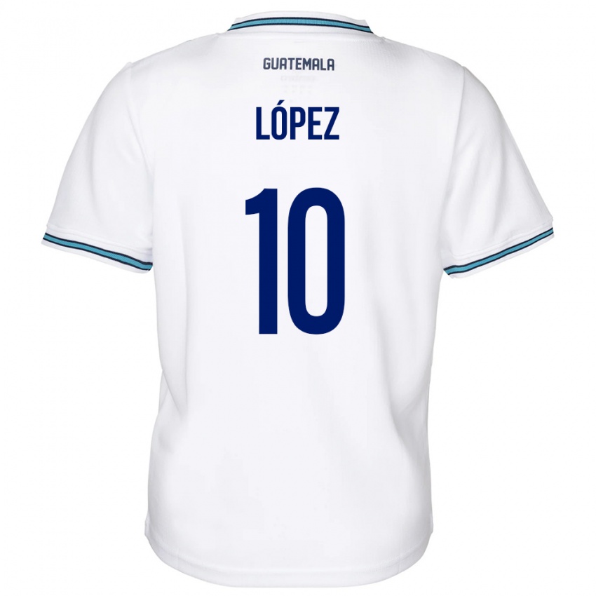 Niño Camiseta Guatemala Antonio López #10 Blanco 1ª Equipación 24-26 La Camisa Chile