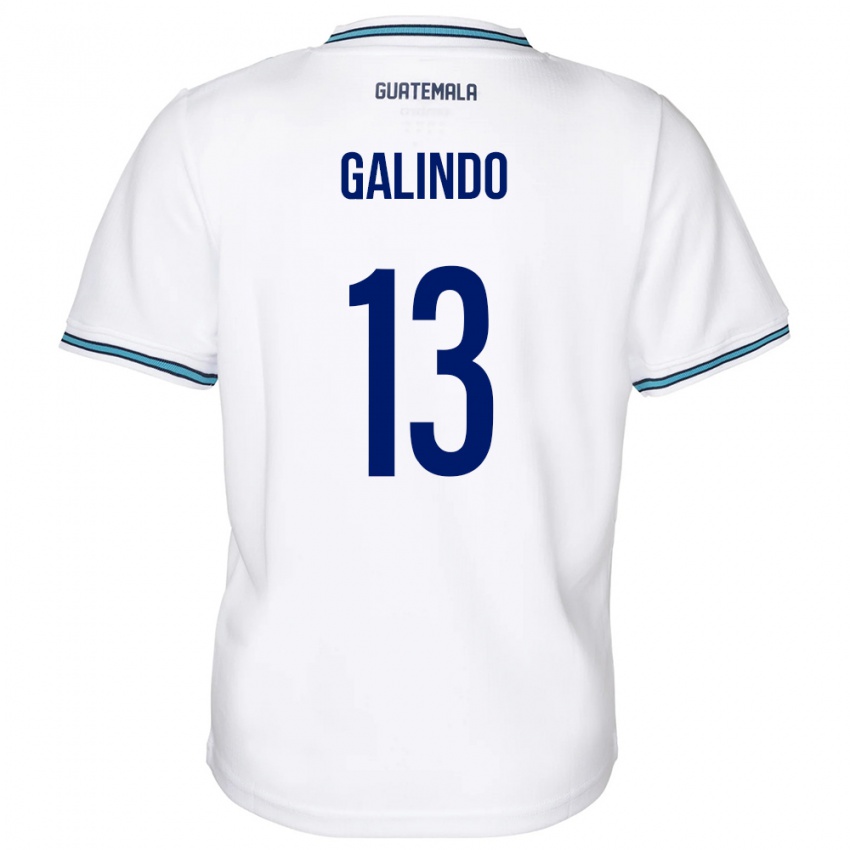 Niño Camiseta Guatemala Alejandro Galindo #13 Blanco 1ª Equipación 24-26 La Camisa Chile