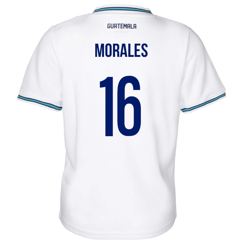 Niño Camiseta Guatemala José Morales #16 Blanco 1ª Equipación 24-26 La Camisa Chile